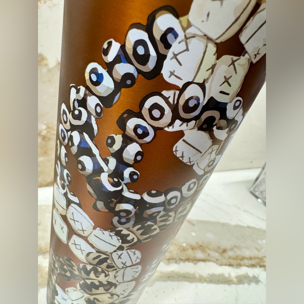 Starbucks Shadé Akanbi Batik Beads Stainless Steel Cold Cup 24 Oz Bronze NWT - Picture 7 of 11
